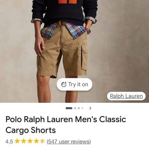 Polo Ralph Lauren Men's Classic Brown Cargo Shorts